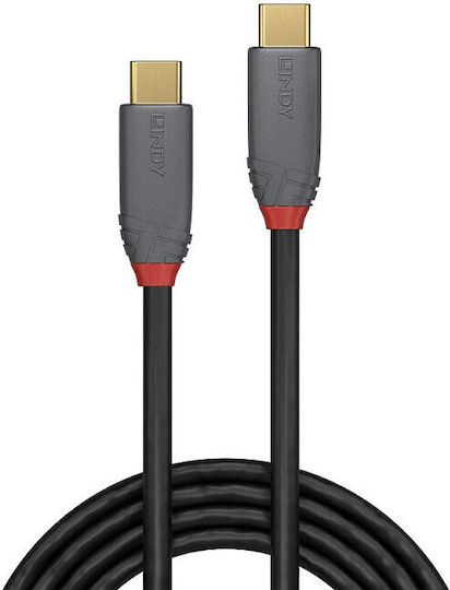Lindy Anthra USB 2.0 Kabel USB-C männlich - USB-C Power Delivery Schwarz 1m 36901