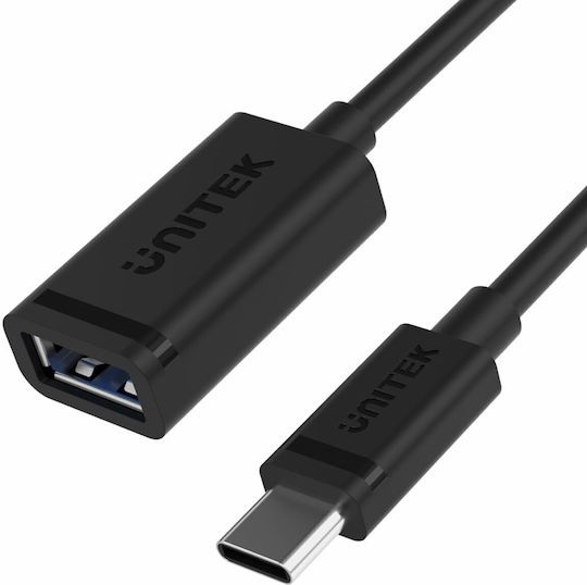 Unitek USB 2.0 Cable USB-C male - USB-A female 60W PD Μαύρο 1m C476BK-1M
