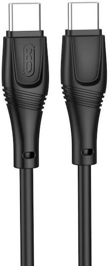 XO NB-Q239B USB 2.0 Cable USB-C Male - USB-C 60W PD Black 1m XO-NB239B-BK