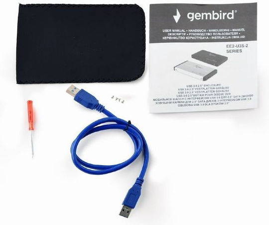 Gembird Θήκη για Σκληρό Δίσκο 2.5" SATA III με σύνδεση USB 3.0 σε Κόκκινο χρώμα