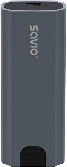 Savio Hard Drive Case M.2 SATA III NVME with connection Type-C in Gray color