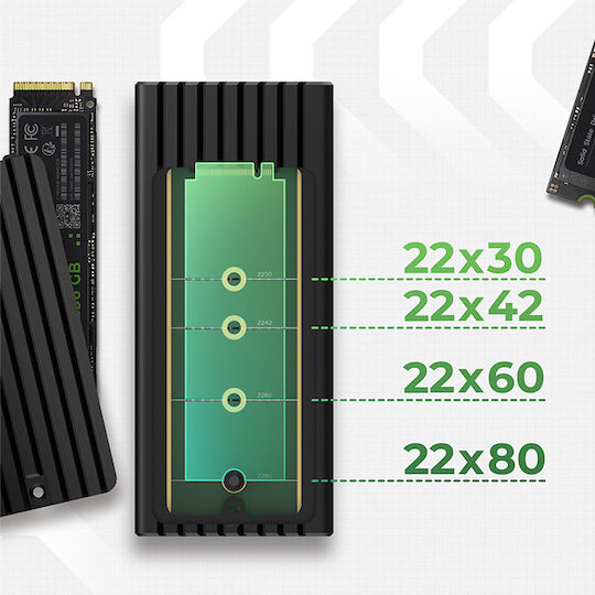 Icy Box Твърд диск кутия M.2 SATA III NVMe с връзка Type-C в Черен цвят