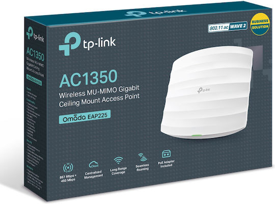 TP-LINK EAP225 v3 Access Point Wi‑Fi 5 Dual Band (2.4 & 5GHz)