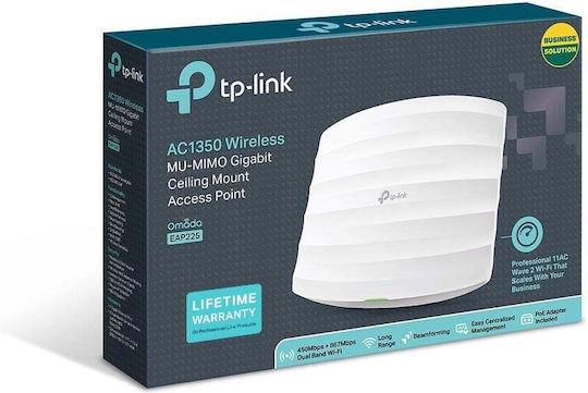 TP-LINK EAP225 v3 Access Point Wi‑Fi 5 Dual Band (2.4 & 5GHz)