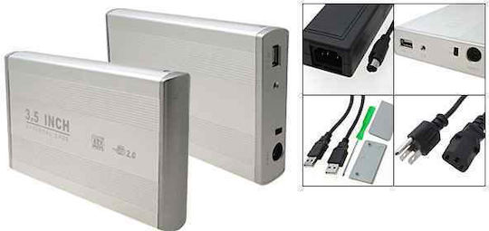 External Case for 3.5" SATA to USB 2.0 Case for Hard Drive 3.5" SATA III with Connection USB 2.0 Gray 17315