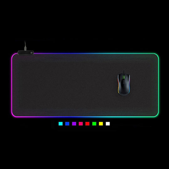 Factory XL Gaming Mouse Pad με RGB Φωτισμό μέσω USB Μαύρο 33887723