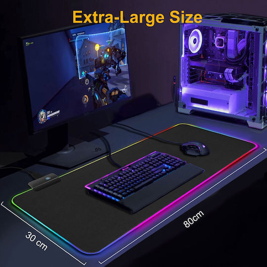 Factory XL Gaming Mouse Pad με RGB Φωτισμό μέσω USB Μαύρο 33887723