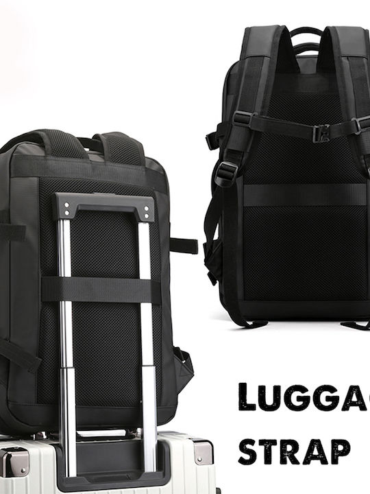 Playbags Collection Αδιάβροχη Τσάντα Πλάτης για Laptop με Θύρα USB σε Μαύρο χρώμα