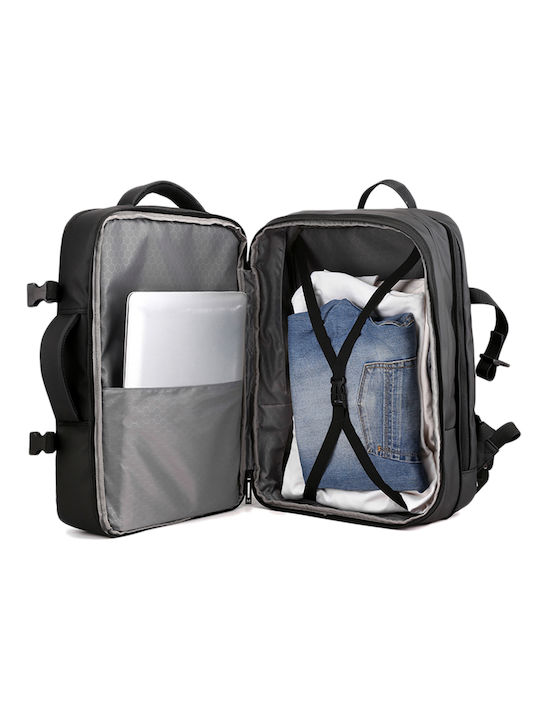 Playbags Collection Αδιάβροχη Τσάντα Πλάτης για Laptop με Θύρα USB σε Μαύρο χρώμα