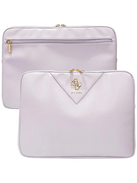Guess Triangle 4G Tasche Fall für Laptop 14" in Lila Farbe