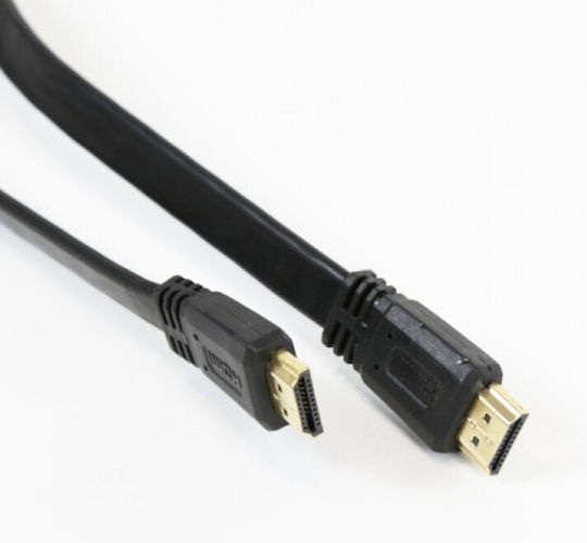 Omega HDMI 1.4 High Speed 1080p 120Hz Flat Cable HDMI male - HDMI male 3m Μαύρο