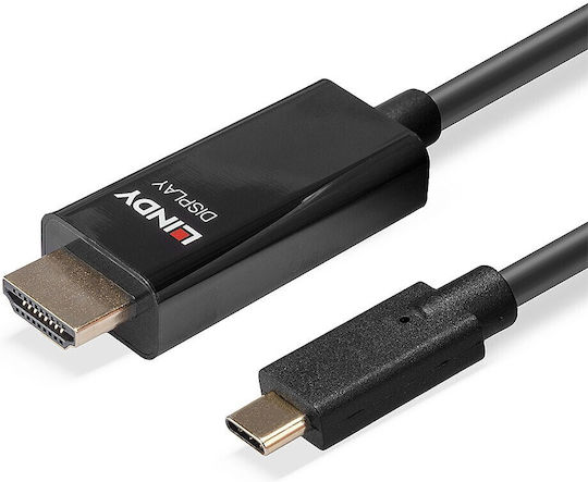 Lindy HDMI 2.0 Premium High Speed 4K 60Hz HDR Cable HDMI Male - USB-C Male 5m Black