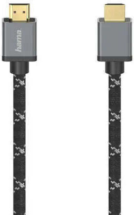 HAMA Cablu Braided Ultra High Speed HDMI 2.1 Ultra High Speed 48Gbps 4K 120Hz HDR VRR HDMI De Sex Masculin - HDMI De Sex Masculin 1m Negru