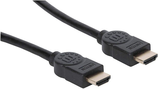 Manhattan Cable HDMI male - HDMI male 3m Μαύρο
