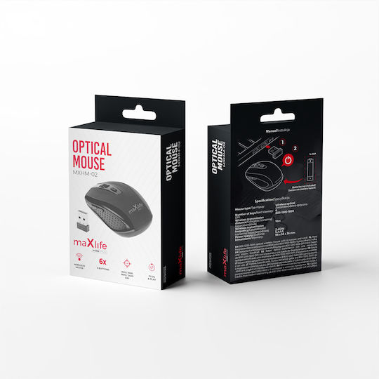 Maxlife MXHM-02 Ασύρματο Ποντίκι Μαύρο