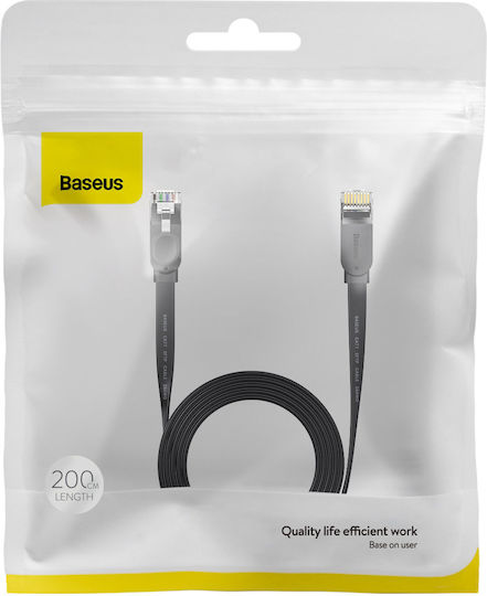 Baseus U/UTP Cat.6 (Gigabit) Καλώδιο Δικτύου Ethernet 2m Μαύρο