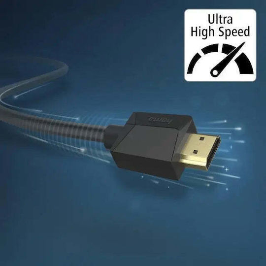 HAMA Cabluri HDMI 2.1 Ultra High Speed 48Gbps 4K 120Hz HDR VRR HDMI De Sex Masculin - HDMI De Sex Masculin 3m Negru