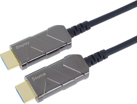 PremiumCord HDMI 2.1 Ultra High Speed 48Gbps 4K 120Hz HDR VRR Cable HDMI male - HDMI male 20m Μαύρο