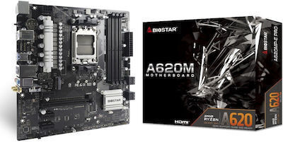 Biostar A620MP-E PRO v6.0 Wi-Fi Дънна платка Micro ATX с AMD AM5 Сокет