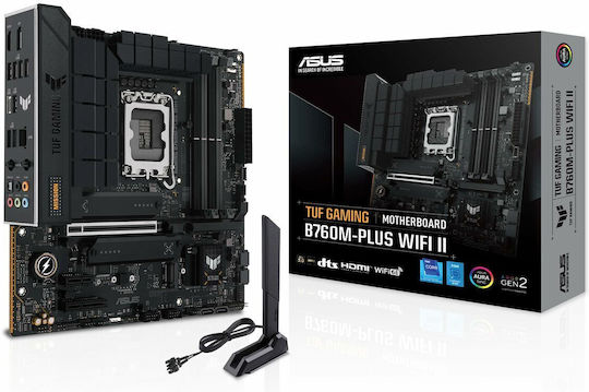 Asus TUF B760M-PLUS GAMING WIFI II Дънна платка Micro ATX с Intel 1700 Сокет