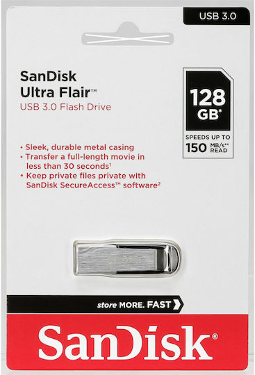 Sandisk Ultra Flair 128GB USB 3.0 Stick Black