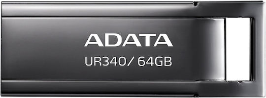 Adata Ur340 64GB USB 2.0 Stick Μαύρο