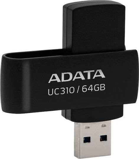 Adata UC310 64GB USB 3.2 Stick Μαύρο