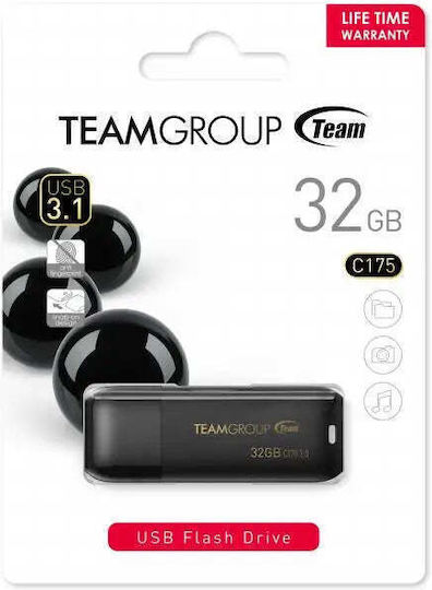 TeamGroup C175 32GB USB 3.0 Stick Μαύρο
