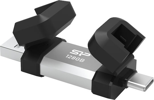 Silicon Power 128GB USB 3.2 Stick with connection USB-A & USB-C Gray