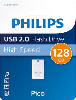 Philips Pico 128GB USB 2.0 Stick Πορτοκαλί