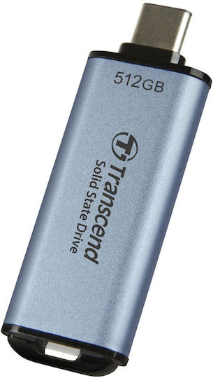 Transcend ESD300C 512ГБ USB 3.2 SSD Стик с връзка USB-C Син