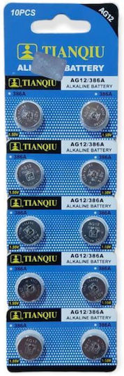 TianQiu AG12 Batterien Alkalisch für Uhren LR43 1.5V 10Stück