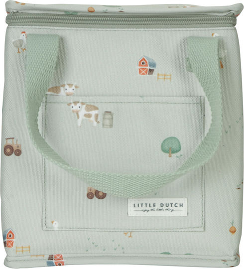 Little Dutch Little Farm School Insulated Hand Lunch Bag Green 20x12x21.5cm