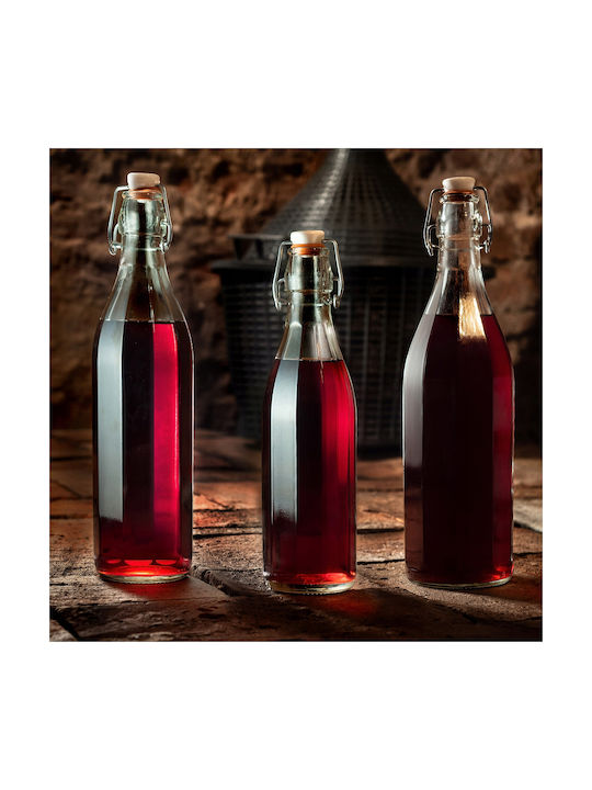 Kadax Bottiglia Grătare comerciale Sticlă con tappo in sughero Transparent 1000ml