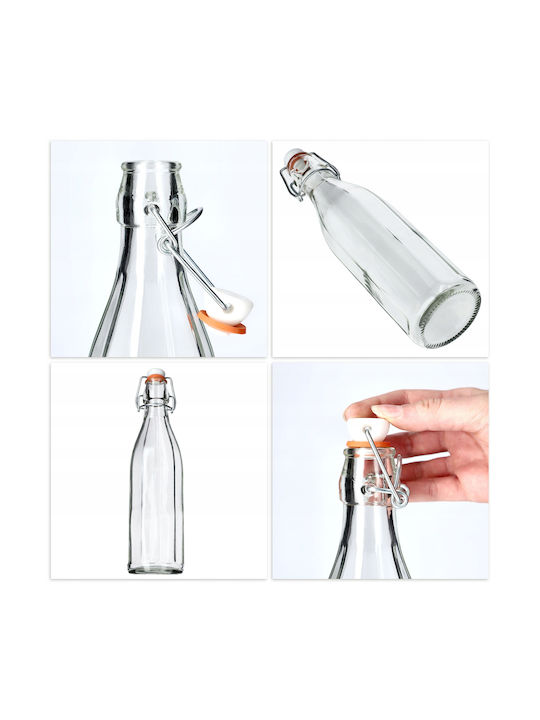 Kadax Bottiglia Grătare comerciale Sticlă con tappo in sughero Transparent 1000ml