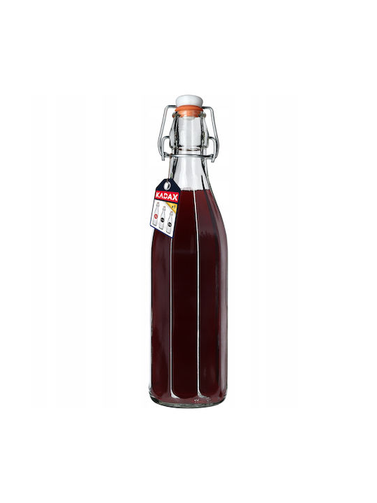 Kadax Bottiglia Grătare comerciale Sticlă con tappo in sughero Transparent 1000ml
