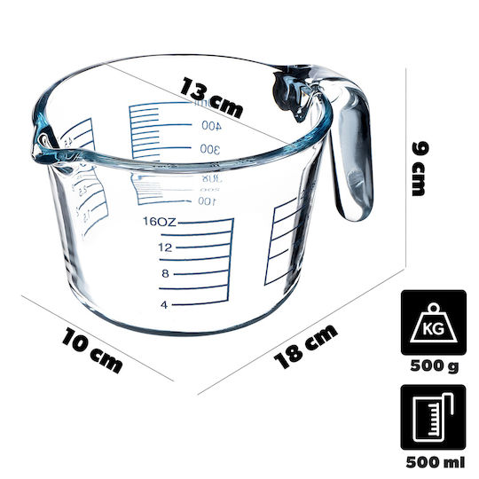 Kadax Glass Kitchen Measurer 500ml 1pcs