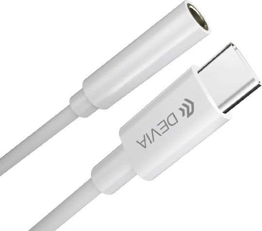 Devia EC608 Converter USB-C male to 3.5mm female White 1pcs