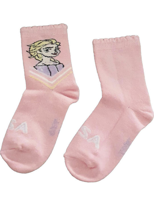 Disney Kids' Socks Elsa Pink