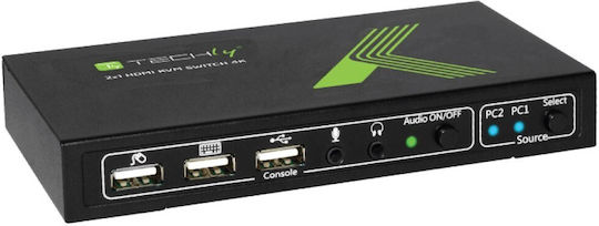 Techly IDATA KVM-HDMI2U Comutator KVM și de date 028696