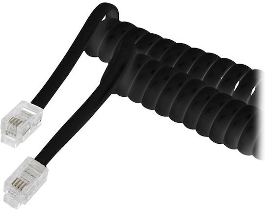 Central Spiral Telephone Cable RJ9 0.34m Black (01-01-38MA/M)