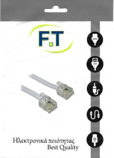 FT Electronics Wohnung Telefonkabel RJ11 6P4C 1m Weiß (FTT16-301)