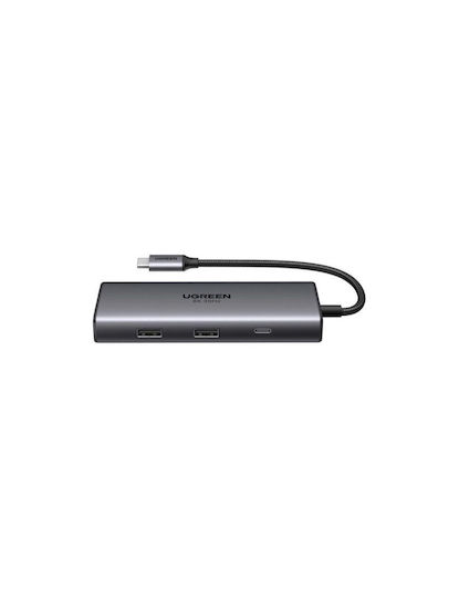 Ugreen Cm498 USB-C / USB-A Docking Station with 4K PD Ethernet Silver