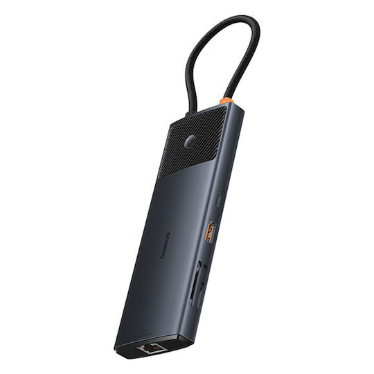 Baseus BS-OH083 USB-C Докинг станция с HDMI 4K PD Ethernet и свързване 2 монитора Черен