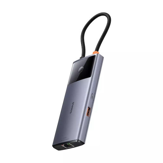Baseus Metal Gleam 2 Series USB-C Docking Station with HDMI 4K PD Ethernet Gray