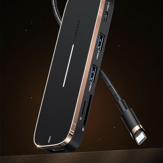 Usams USB-C Докинг станция с HDMI Черен (SJ578HUB01)