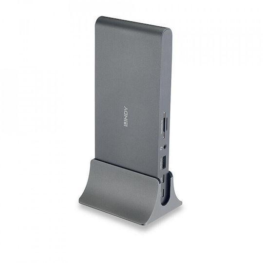 Lindy USB-C Docking Station mit HDMI/DisplayPort 4K PD Ethernet Silber (43349)