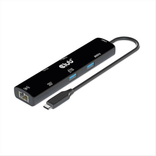 Club3D USB-C Stație de andocare cu HDMI 4K PD Ethernet Negru (CSV-1599)