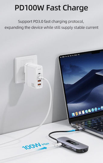 Usams US-SJ643 USB-C Docking Station με 4K PD Ethernet