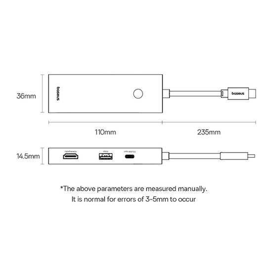 Baseus 7in1 UltraJoy USB-C Docking Station with HDMI 4K PD Gray